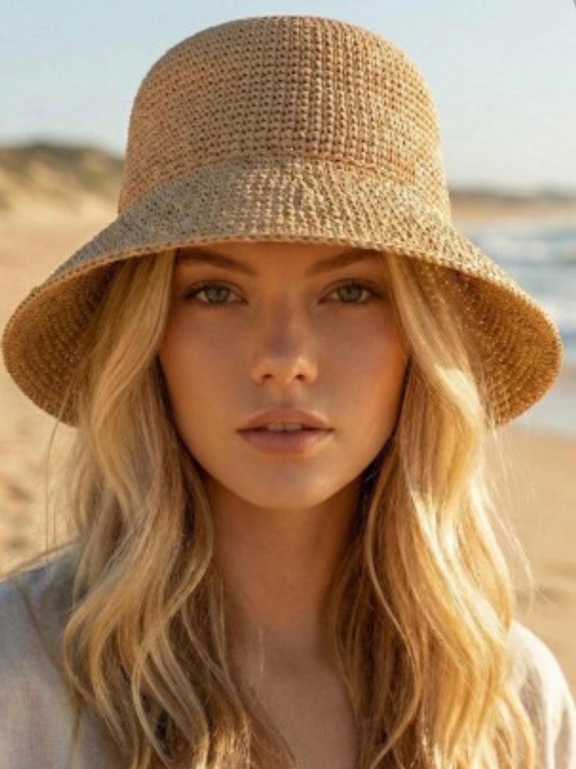 Natural Woven Bucket Hat