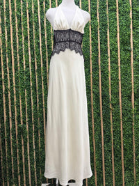 Beautiful Lace Illusion Halter Maxi Dress