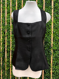 Square Neck Button Down Vest