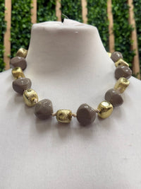 Mixed Pebble Statement Necklace