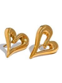 Hollow Heart Stud Earring