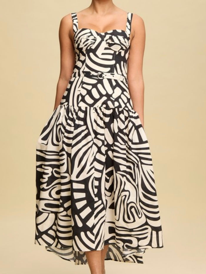 Black ivoryBustier Midid Dress