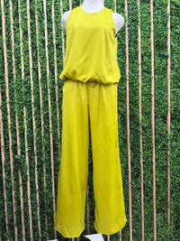 Lime Satin Wide Leg Bottom