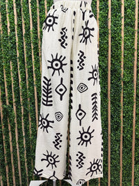 Ivory Black Fun Boho Pant Set