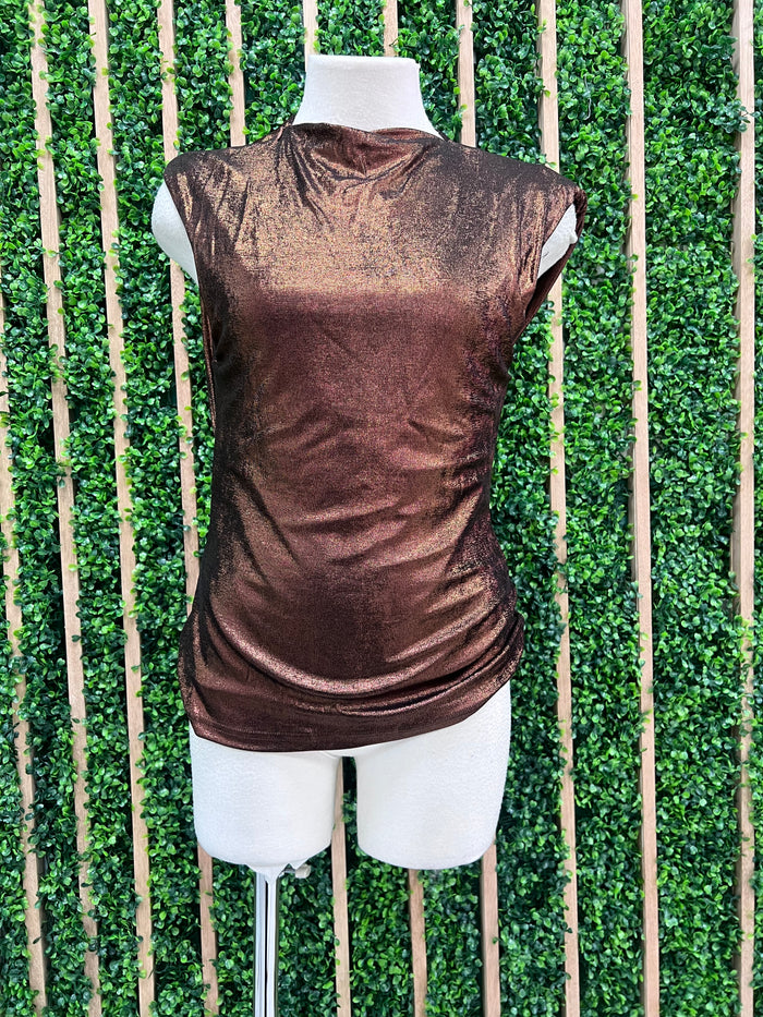 Cowl Neck Lurex Top