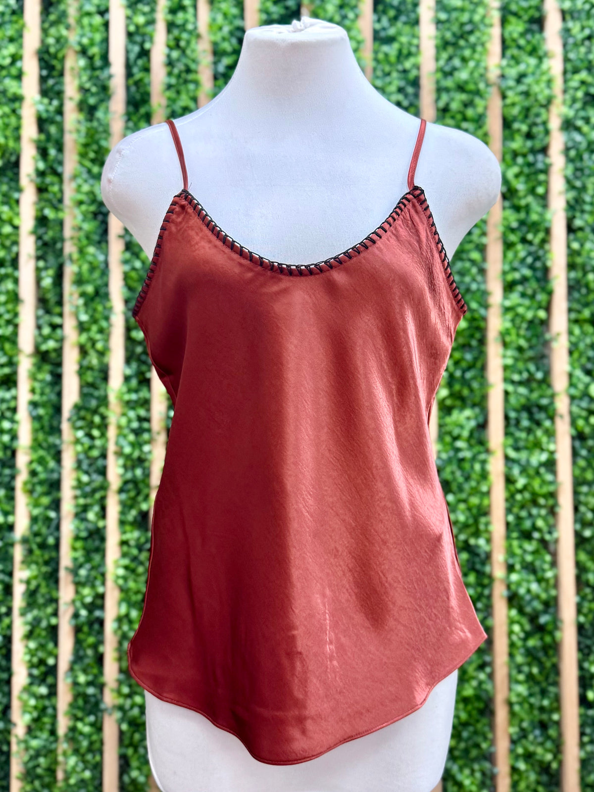 Whipstitch Satin Camisole