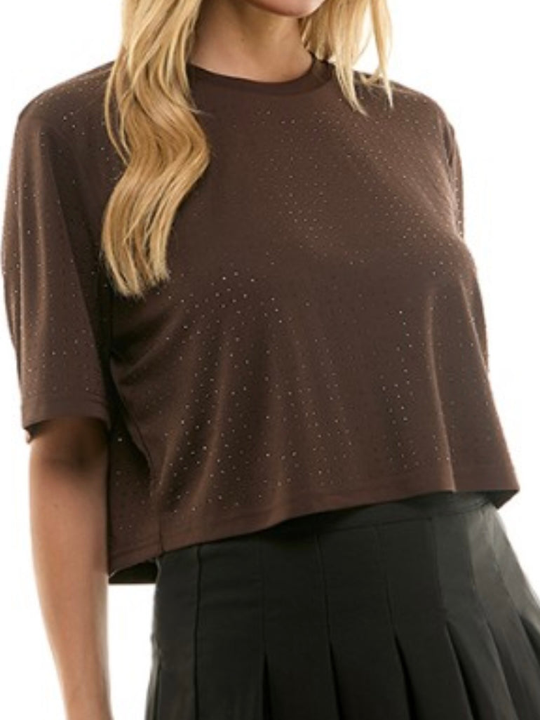 Embellished Cropped Shirt