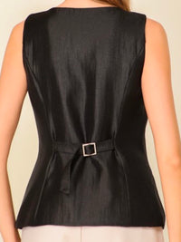 Square Neck Button Down Vest