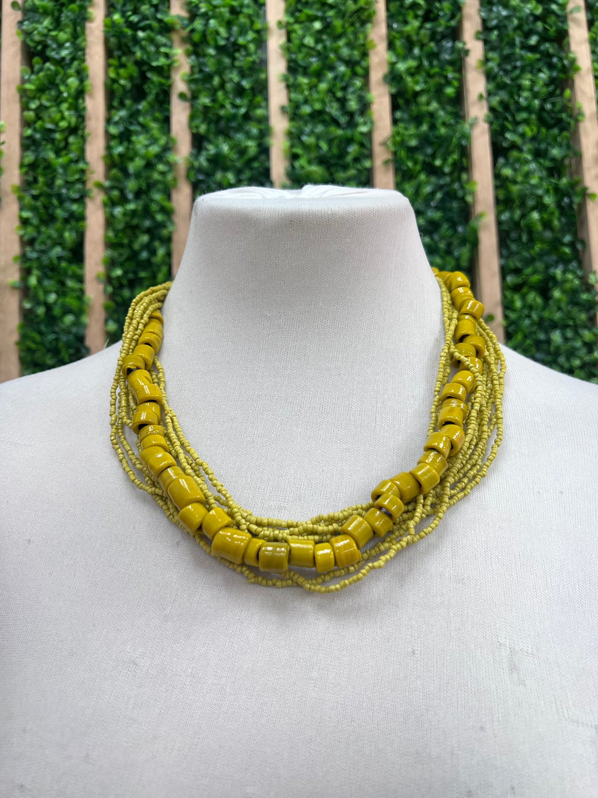 Multi Layer Contrast Beads Necklace