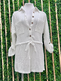 Textured Knit Coverup Romper