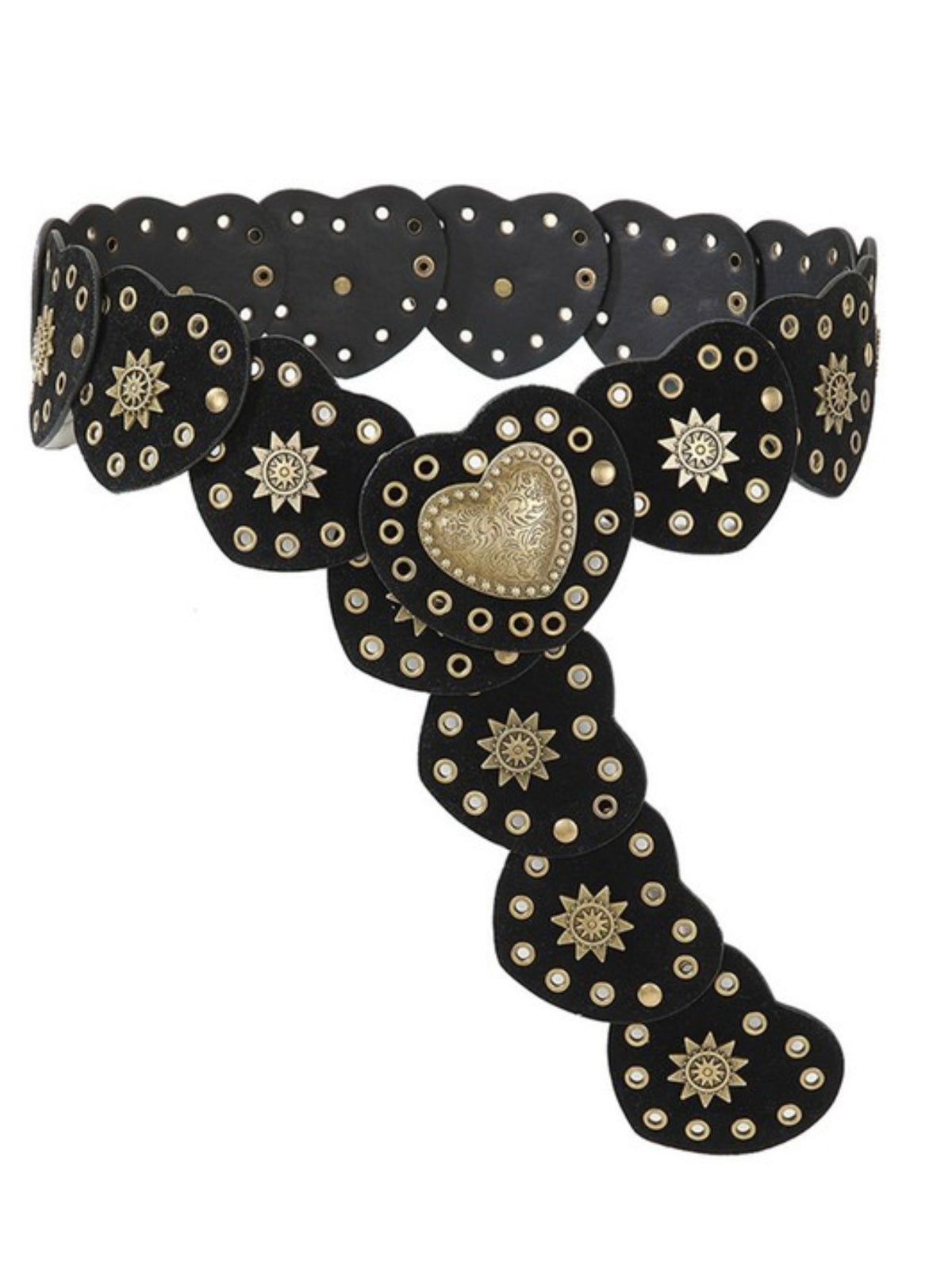 Heart Embossed Metal Adjustable Snap Belt