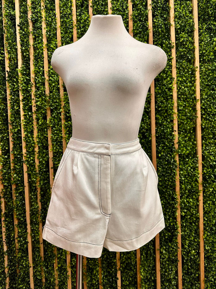 Off White Stitch Detail Denim Short