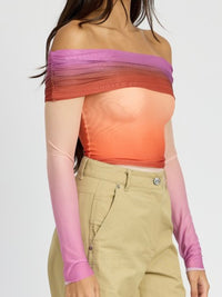 Sherbert Ombre Off Shoulder Top