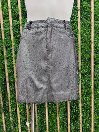 Gunmetal Sequin Mini Skirt