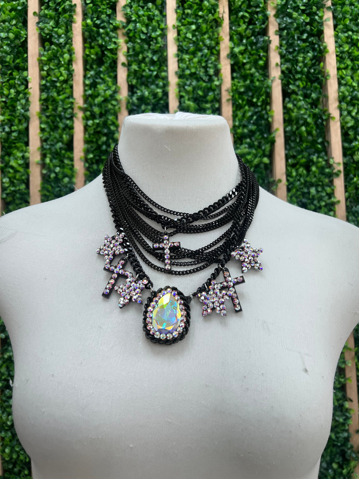 BE Multilayer Star Cross Oval Boreal Necklace
