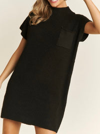 Drop Shoulder Sweater Knit Mini Dress