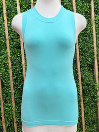 High Neck Sleeveless Basic Cami