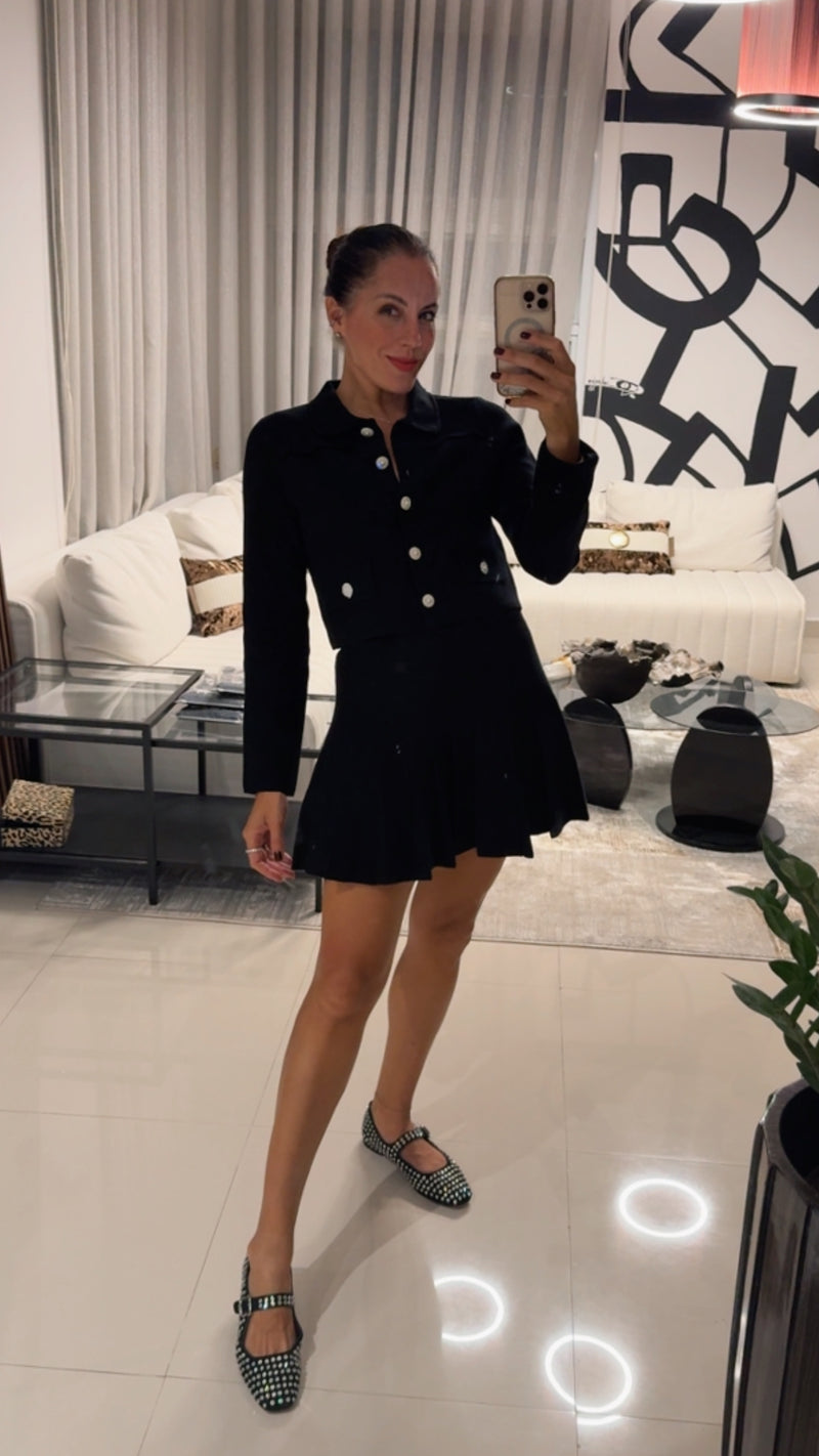 Beautiful Black Scallop Detail Cardigan