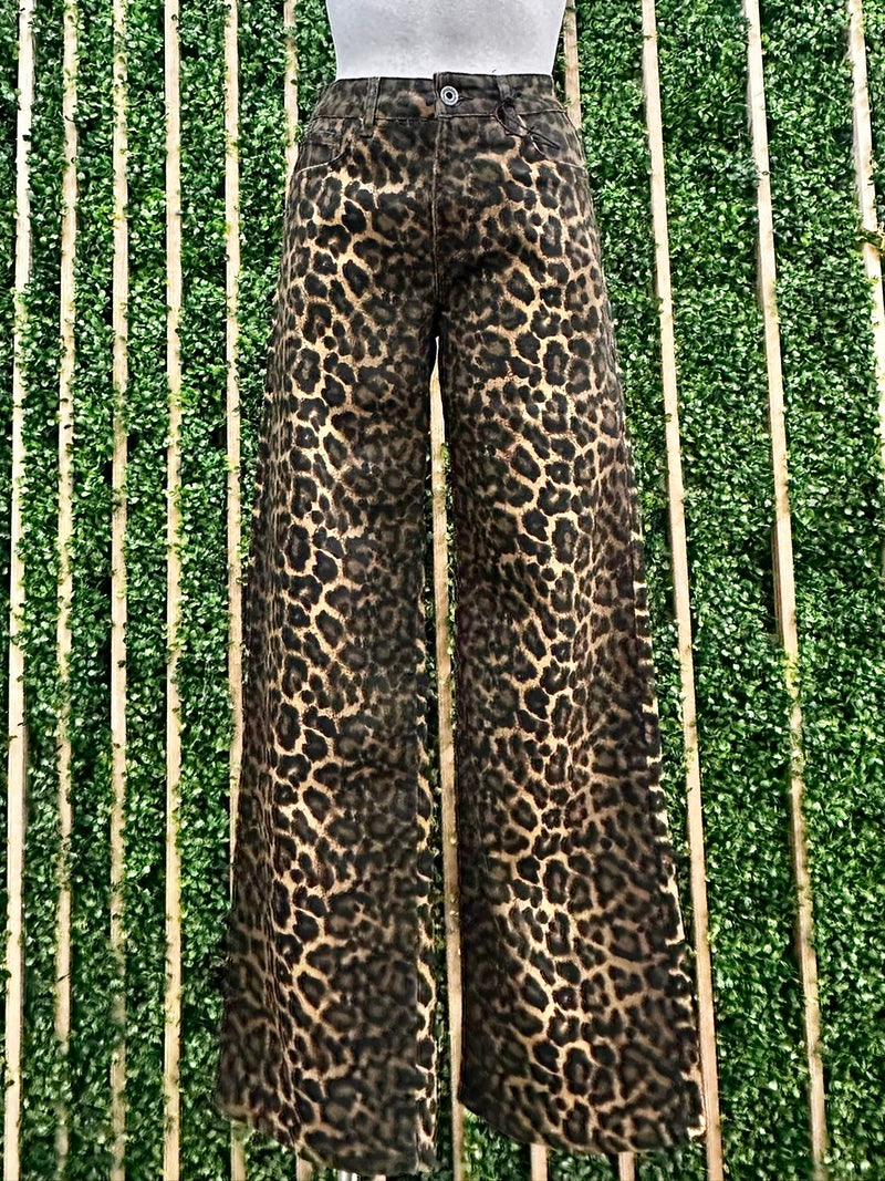 Brown Leopard Ombre Denim