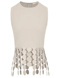 Circle Tassel Trim Sleeveless Top