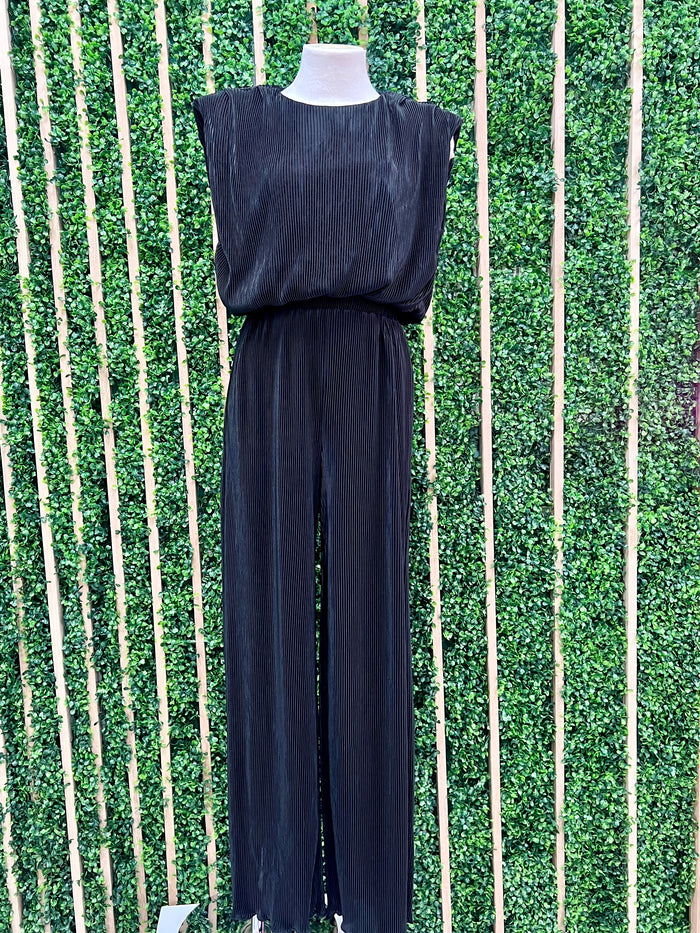 Satin Finish Pleated Pants Set