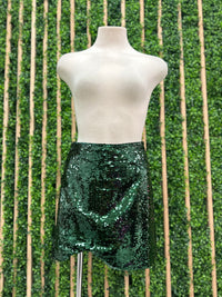 Asymmetrical Hem Sequin Mini Skirt