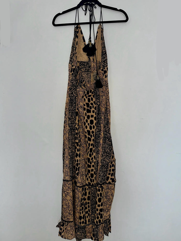 Neutral Safari Halter Maxi