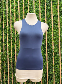 High Neck Smooth Lined Sleeveless Tank Top