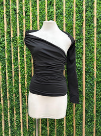 Asymmetric One-Shoulder Ruched Top