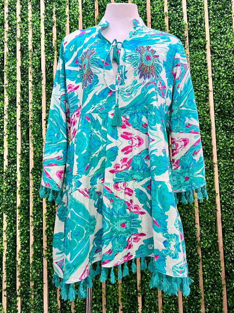 Italy Print Mix Short Dress
