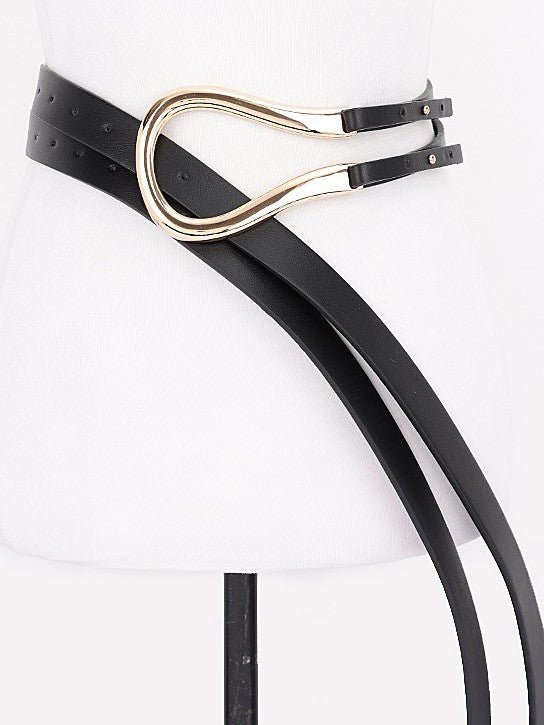 Double Wrap Sculptural Buckle Belt