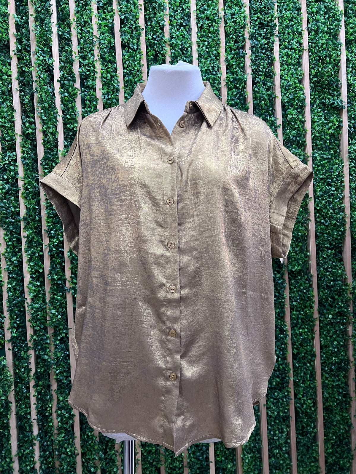 Gold Button Up Top