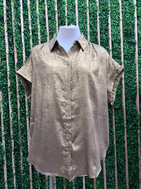 Gold Button Up Top