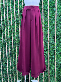 Burgundy Wide Leg Pant