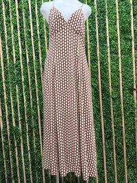 Brown Circles Midi Dress