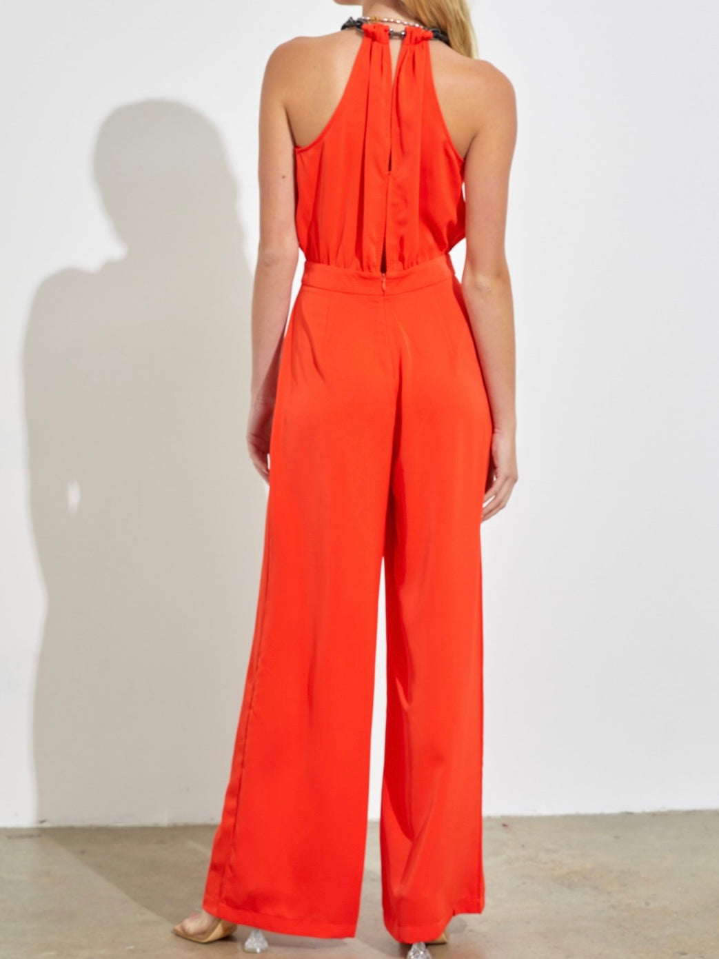 Beautiful Red Chain Neck Jumpsuit