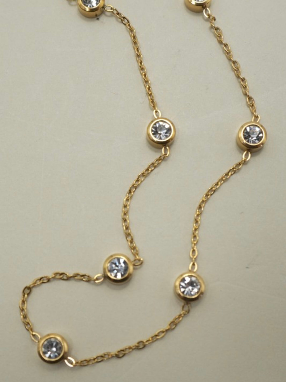 SS Rhinestone & Chain Necklace