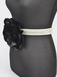Large Flower Pearl Elastic Belt