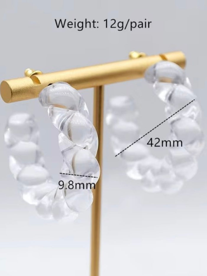Clear Twist Acrylic Hoop Earring