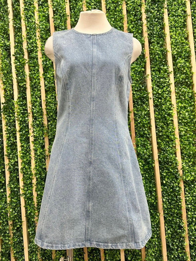 Light Denim A LinenShort Denim Dress