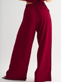 Pleat Detail High Waist Wide Leg Pants