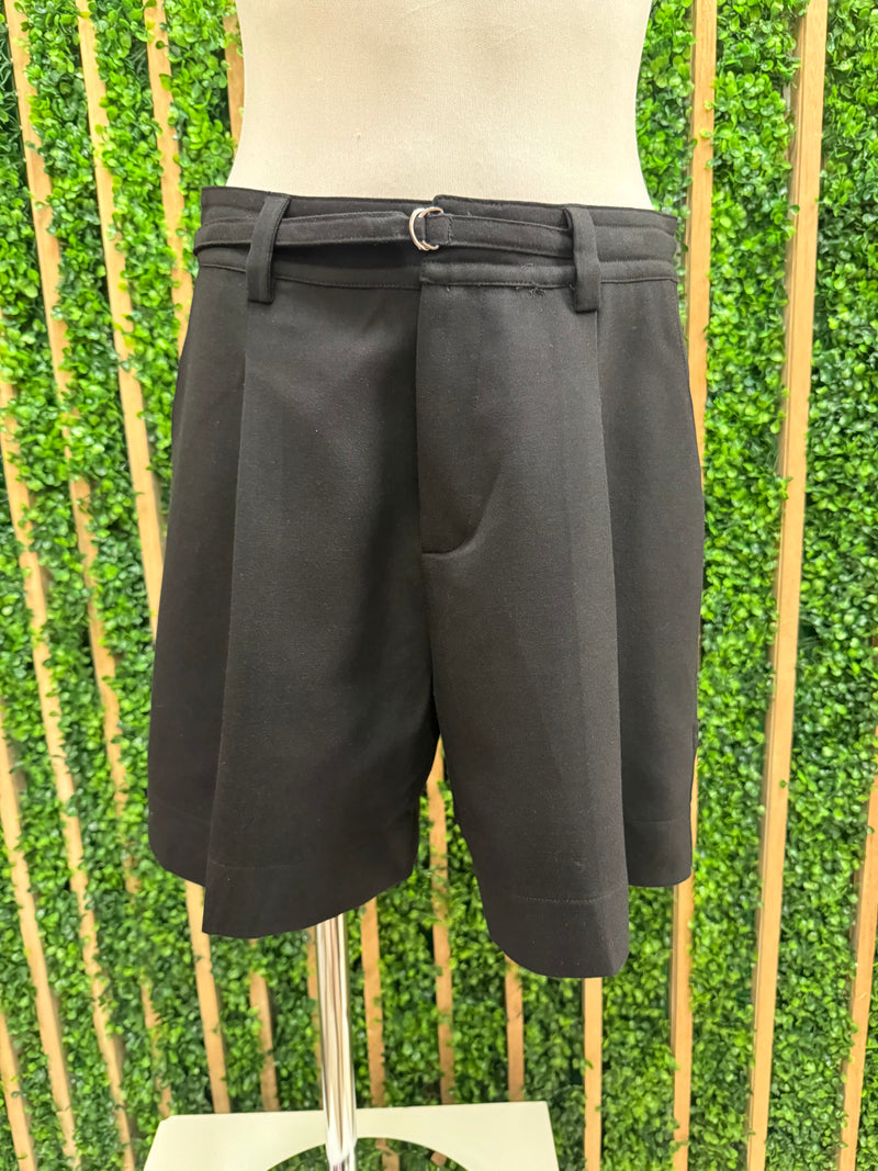 High Waist Belted Tailored Bermuda Shorts