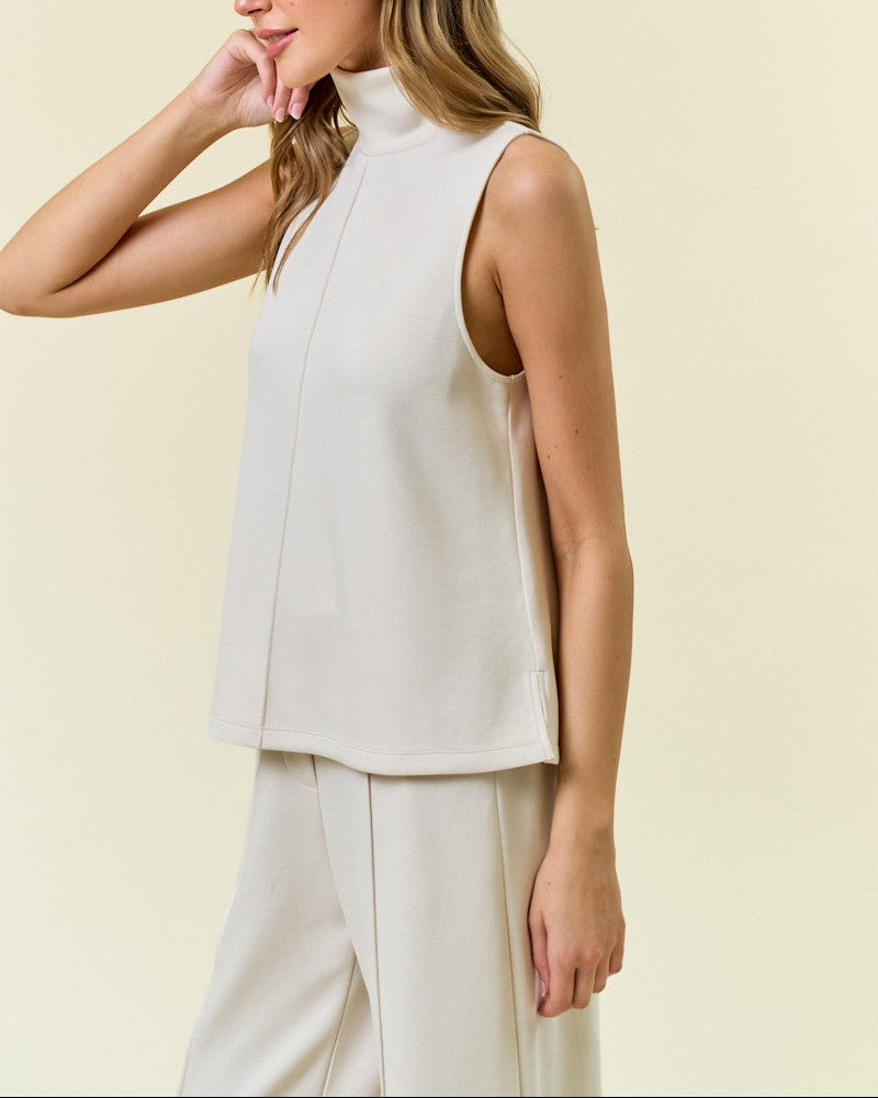 Elegant High Neck Modal Pant Set