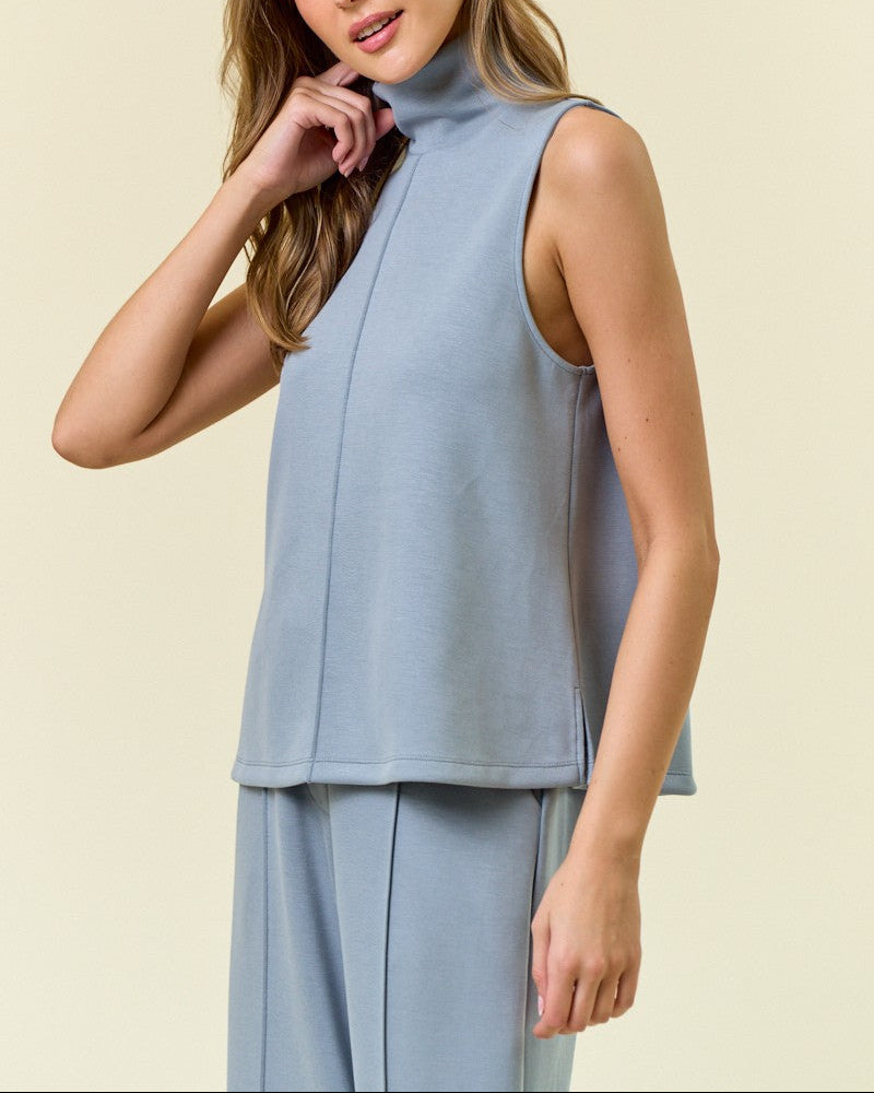 Elegant High Neck Modal Pant Set