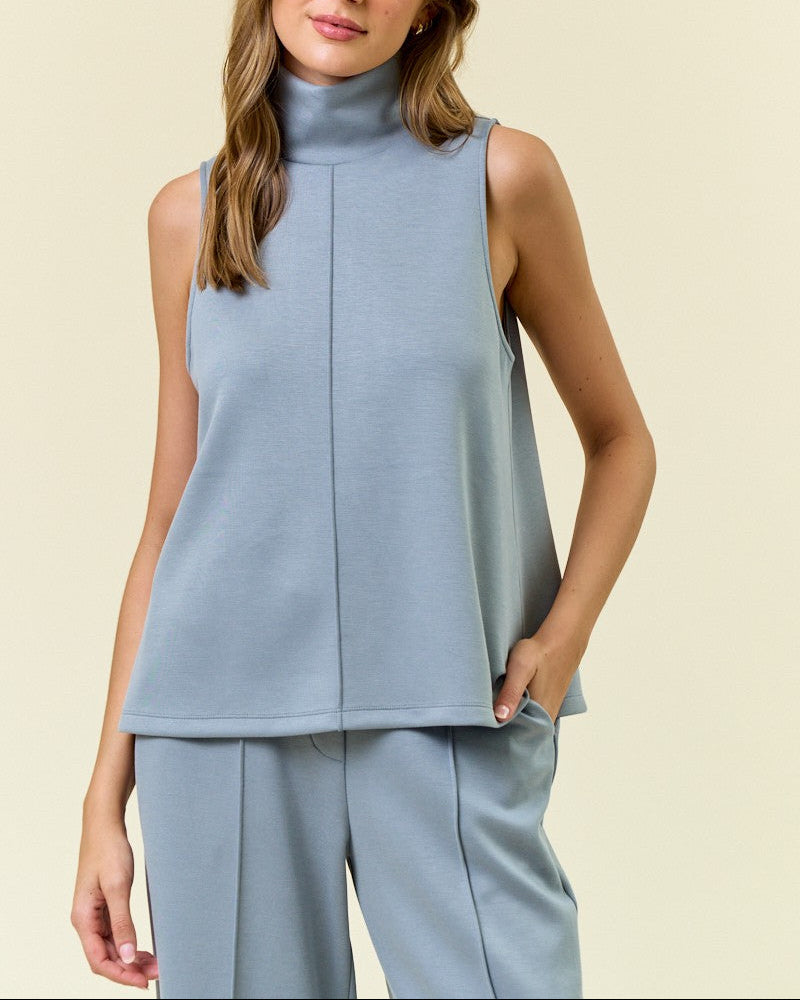 Elegant High Neck Modal Pant Set