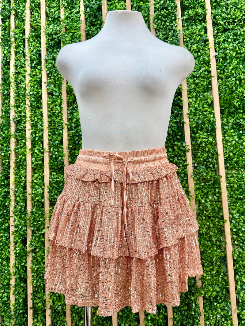 Sequin Ruffle Skort