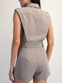 Beautiful Charcoal Vest Neck Romper