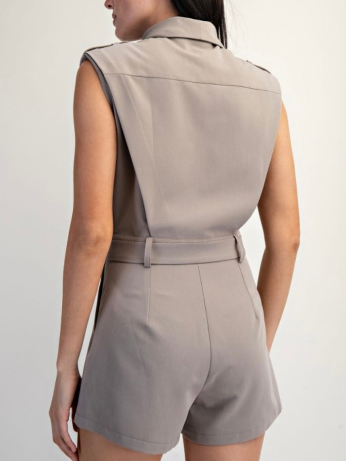 Beautiful Charcoal Vest Neck Romper