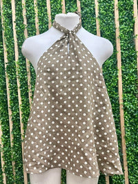 Brown Polka Dot Halter Top