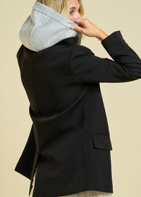 Classic Tailored Blazer With Attached Hoodie